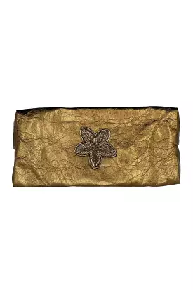 RECYLCED PAPER MAKEUP BAG BRONZE