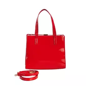 Red Classic Patent Retro Handbag