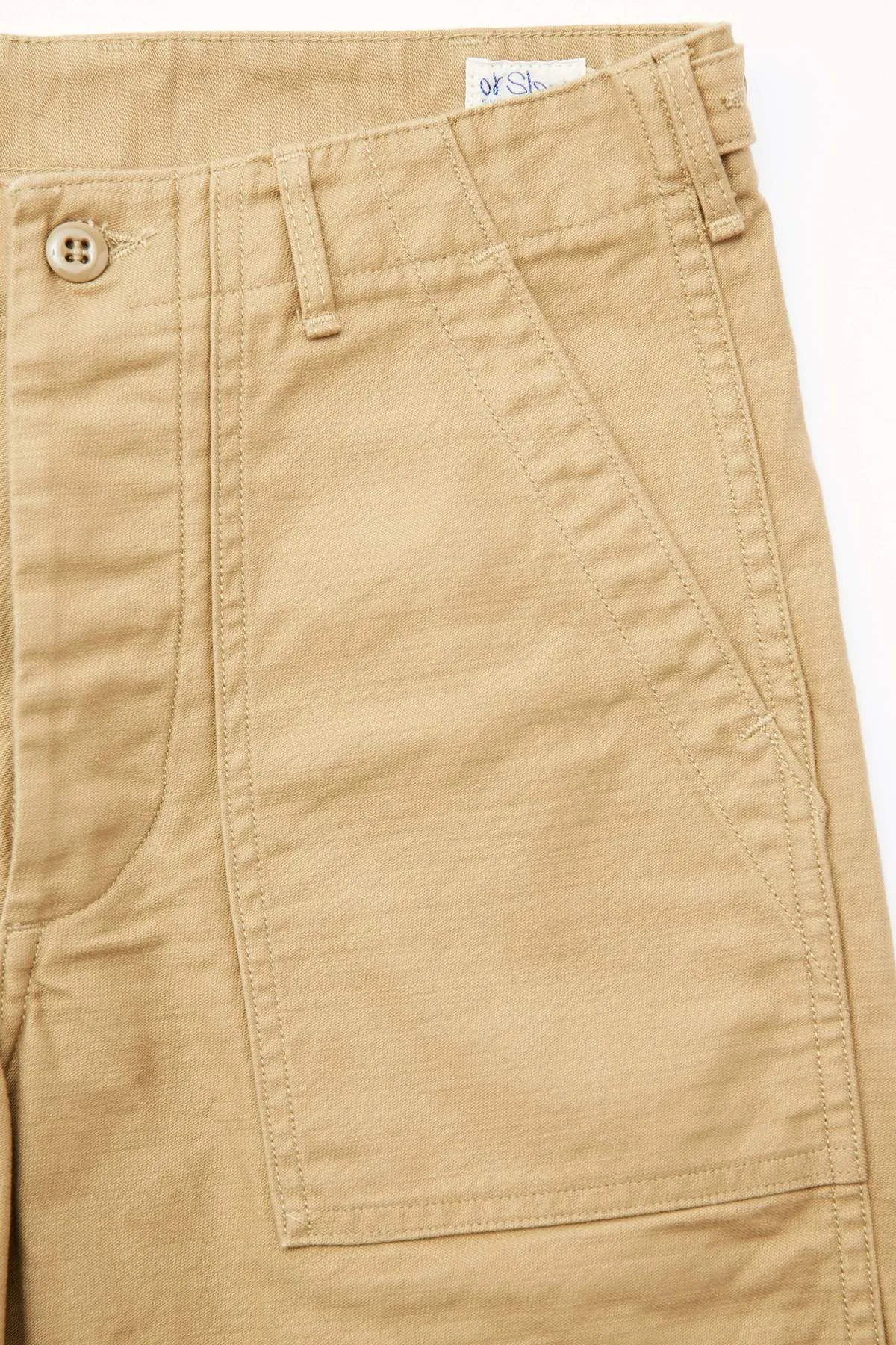 Regular Fit  Reverse Cotton Sateen US Army Fatigue Pants - Khaki