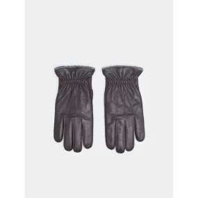 Ribbed leather gloves