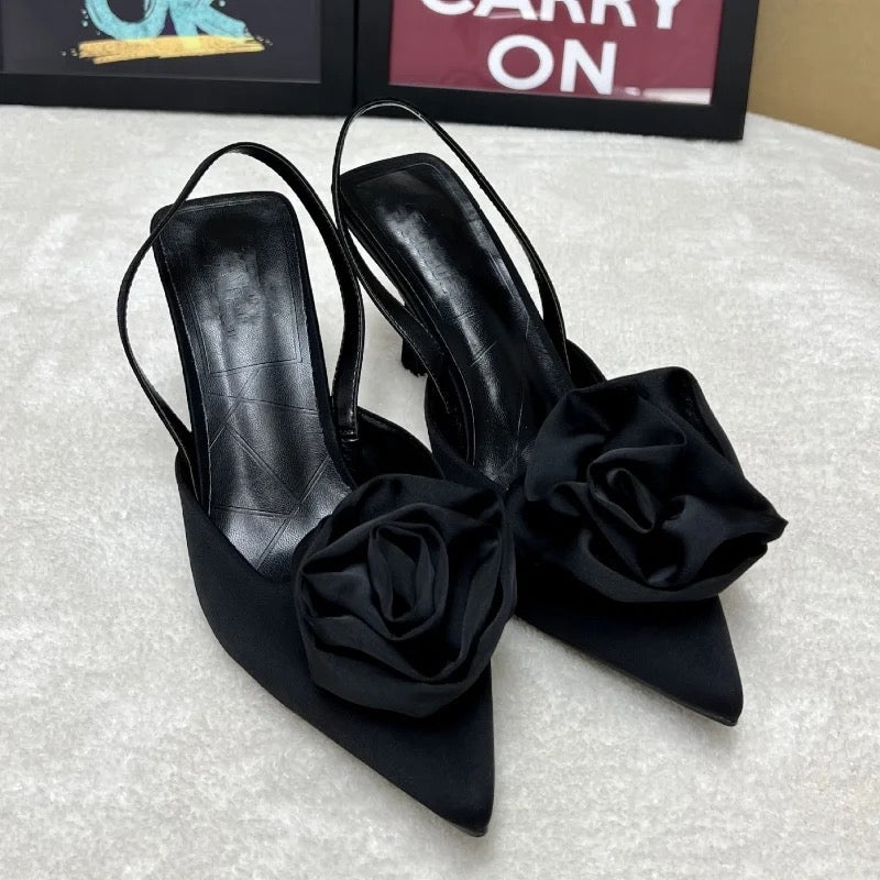 Rose Pointed Toe Heel