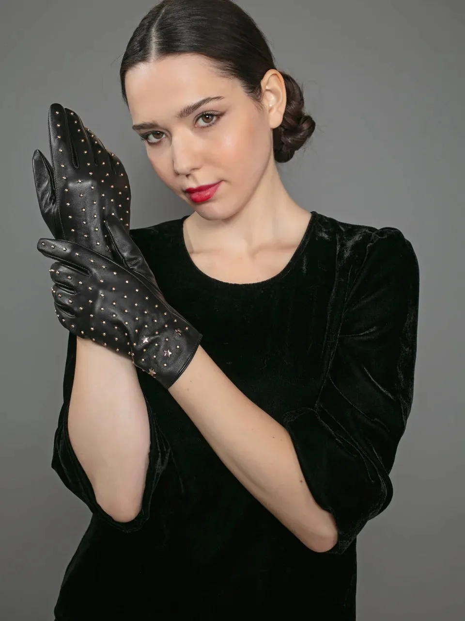 Sacs of Ashbourne   Nooki Tishan Black Leather Gloves