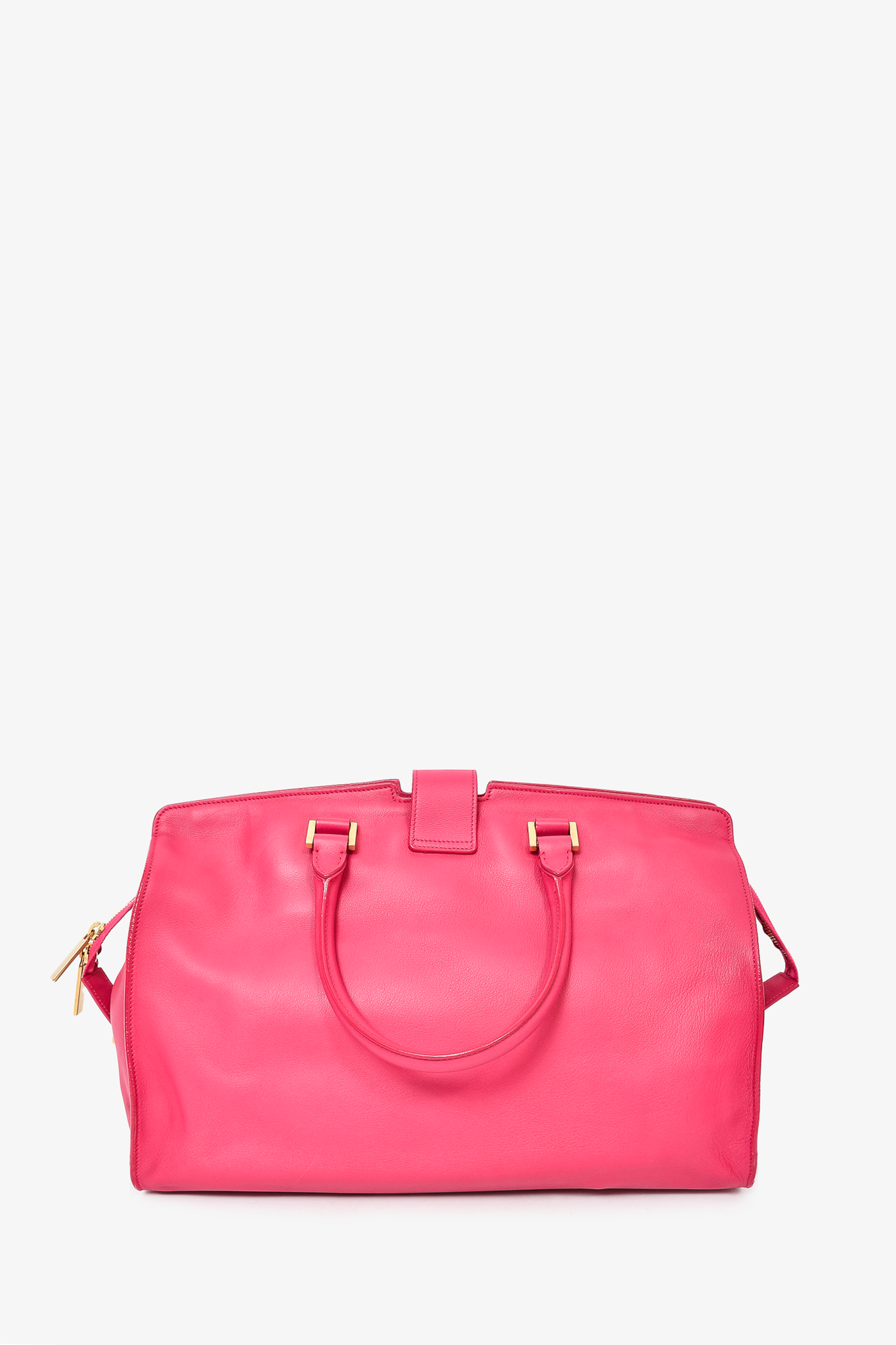 Saint Laurent Fucsia Leather 'Y' Cabas Medium Tote