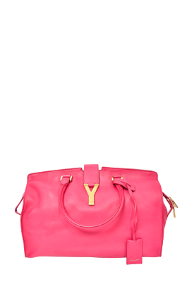 Saint Laurent Fucsia Leather 'Y' Cabas Medium Tote