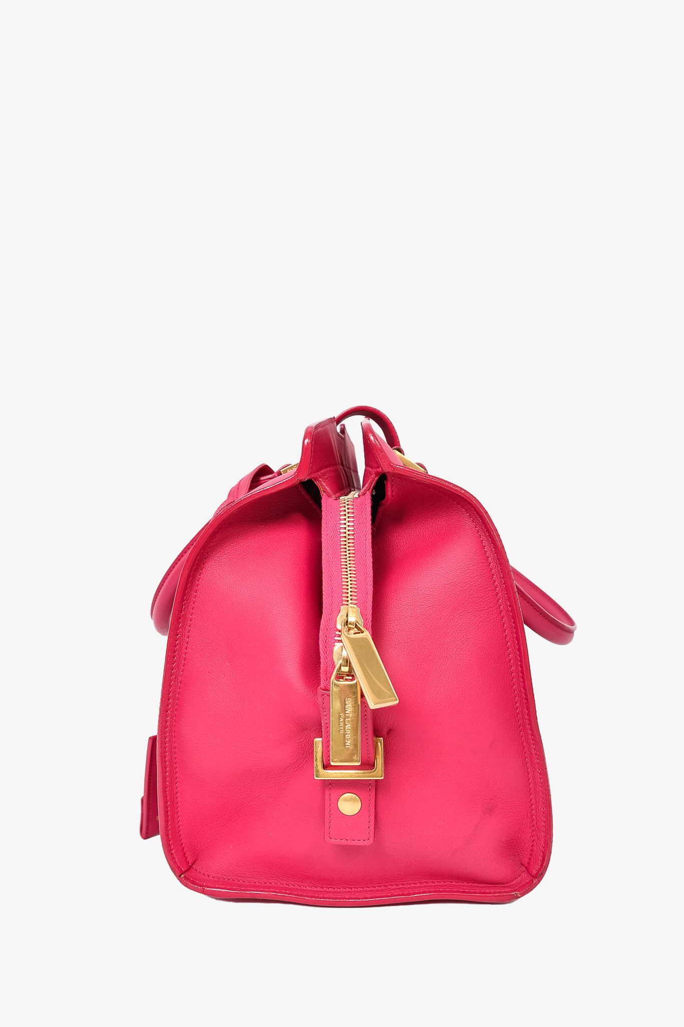 Saint Laurent Fucsia Leather 'Y' Cabas Medium Tote