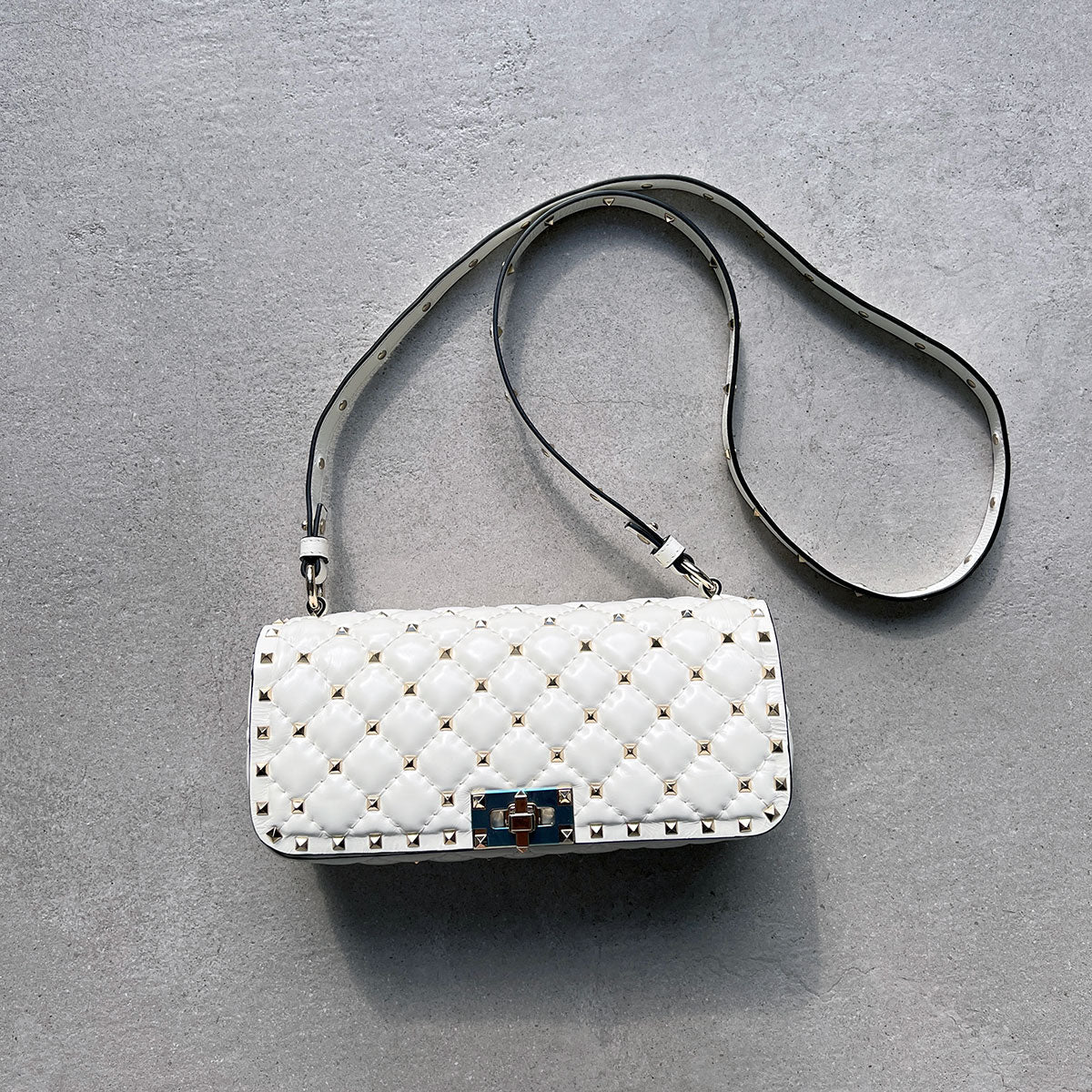 Spike Baguette Bag, Ivory