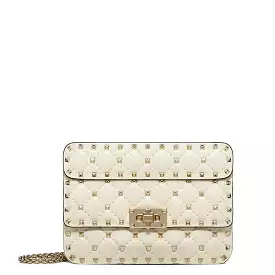 Spike Shoulder Bag Small, Ivory