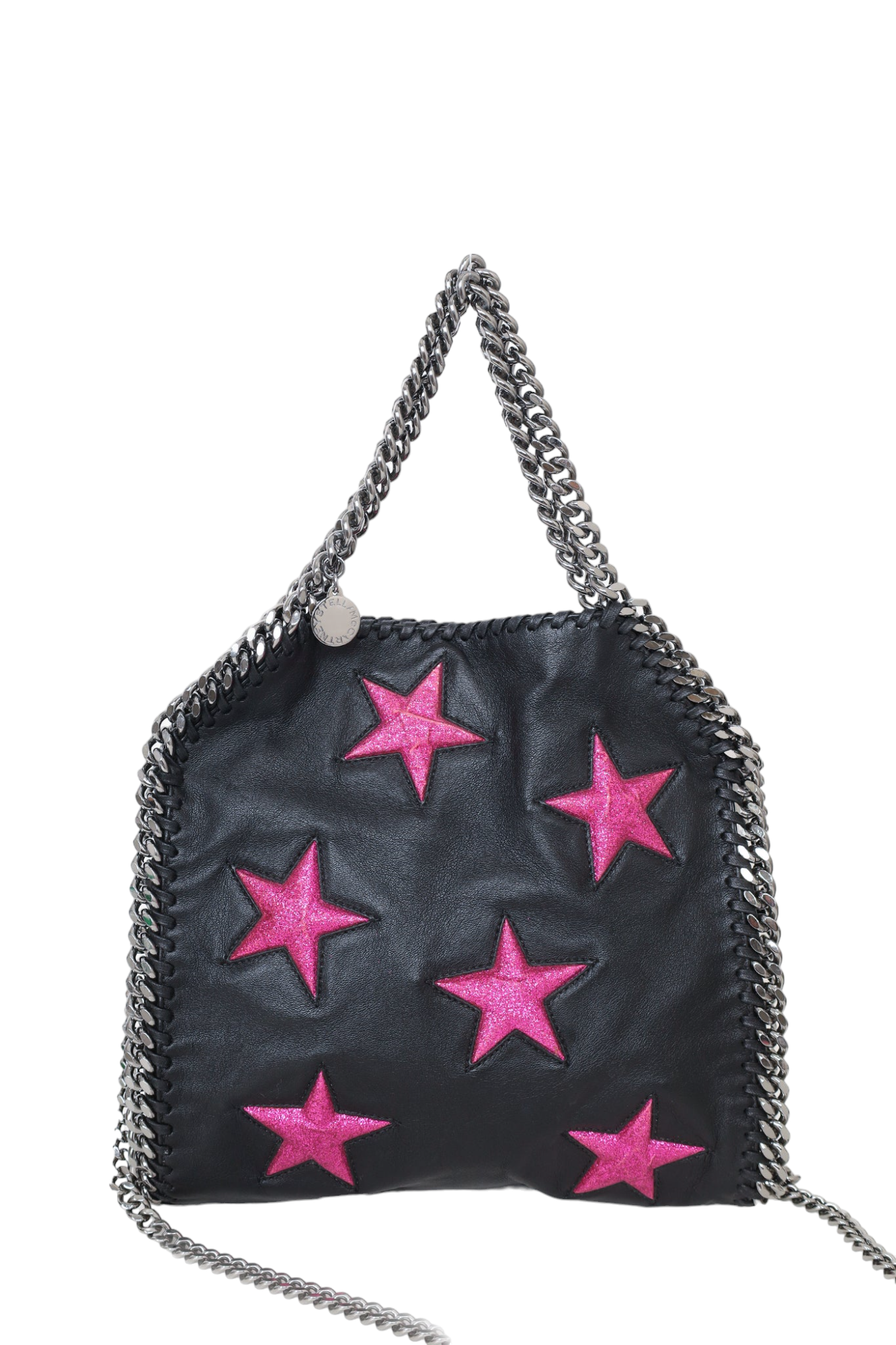 Stella McCartney Black/Pink Leather Mini Falabella Star Tote