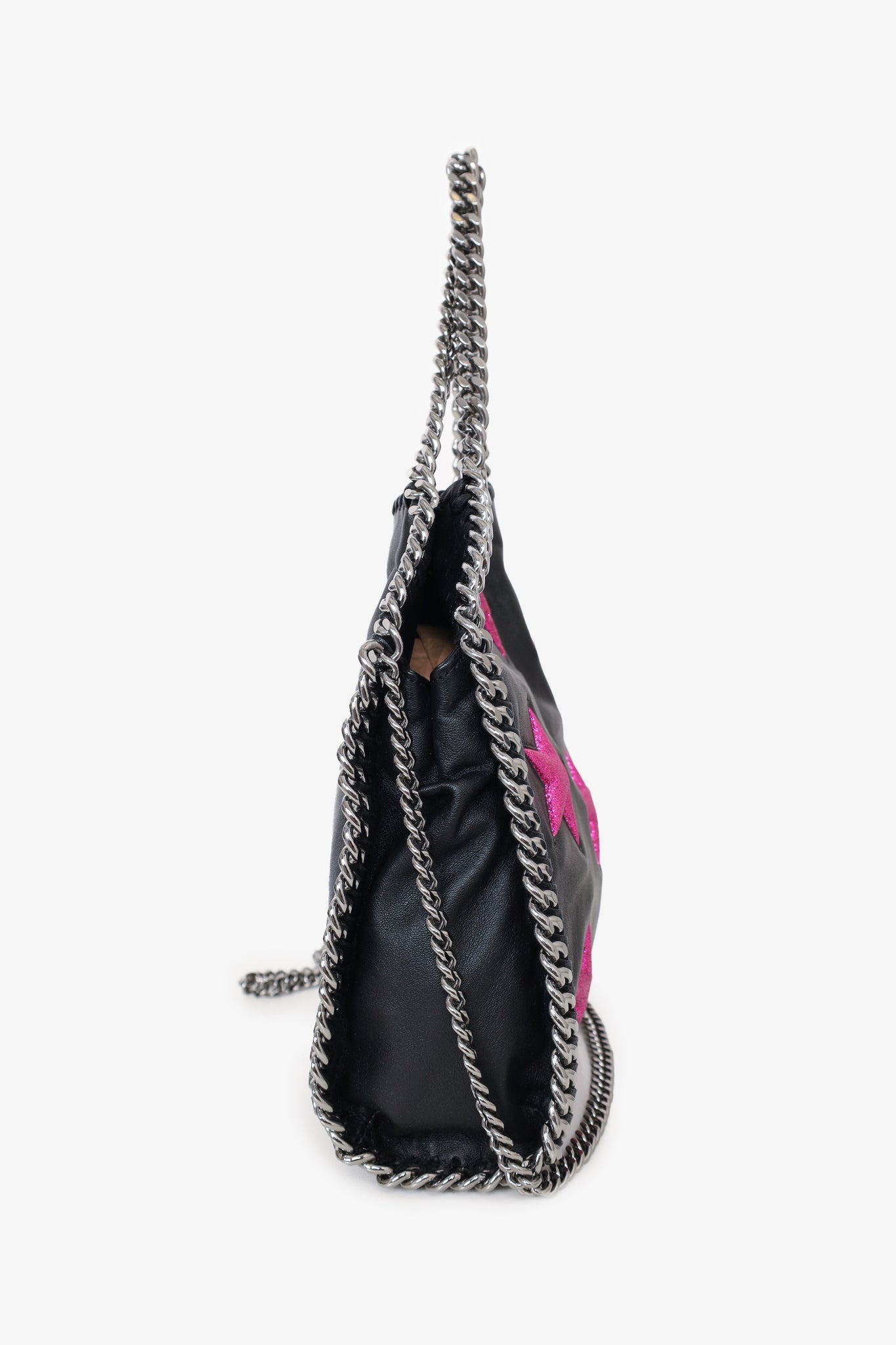 Stella McCartney Black/Pink Leather Mini Falabella Star Tote