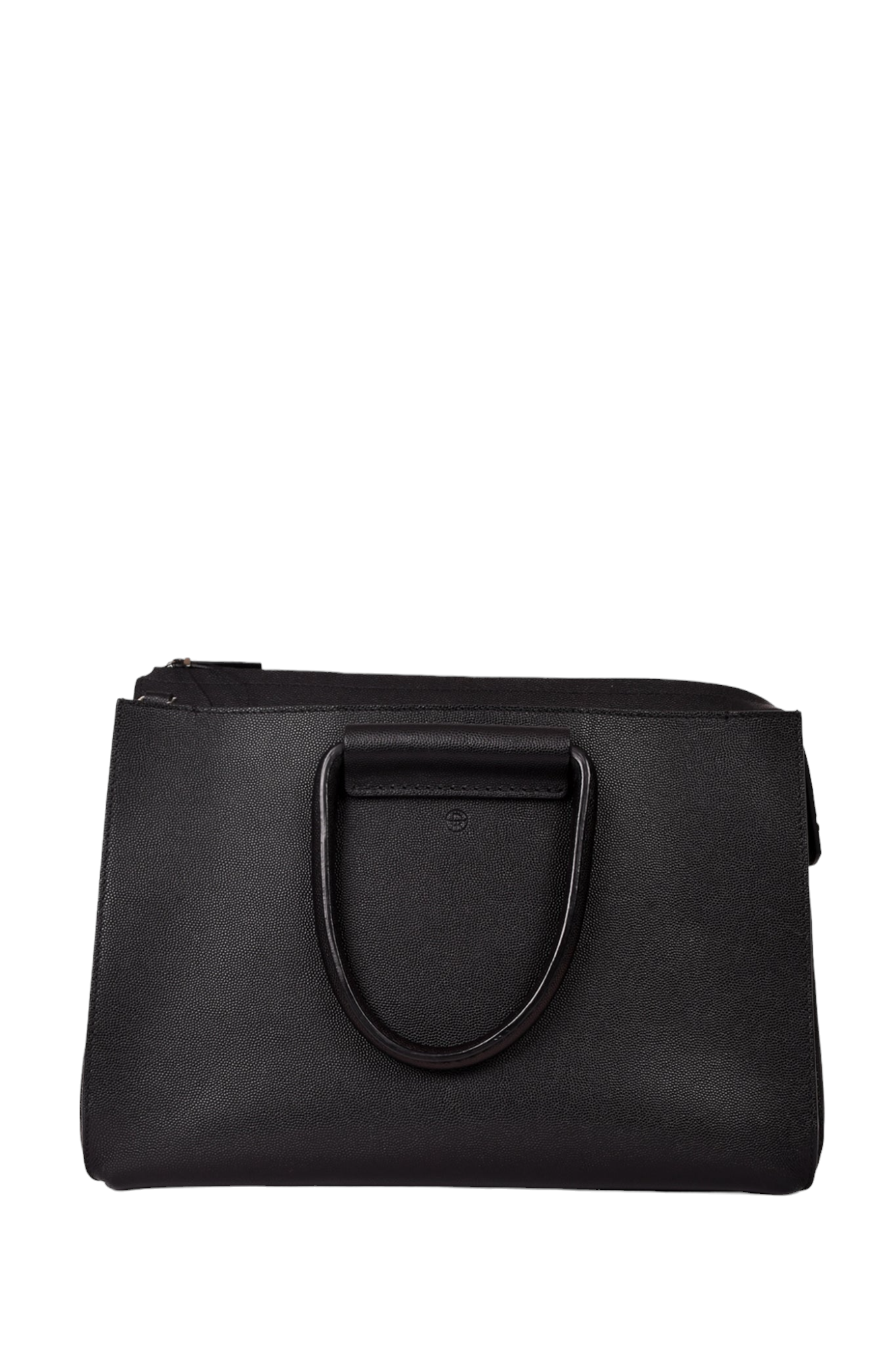 The Row Black Leather Classic 5 Tote with Strap