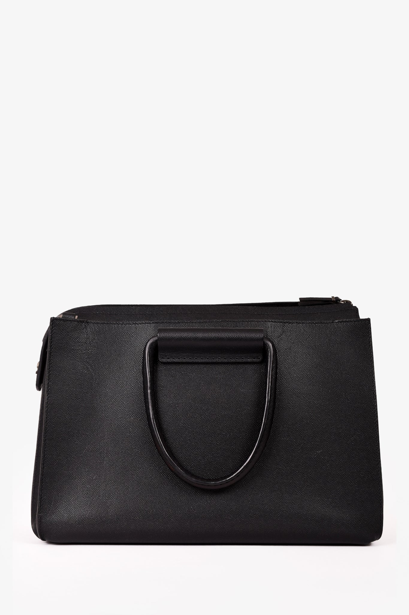 The Row Black Leather Classic 5 Tote with Strap