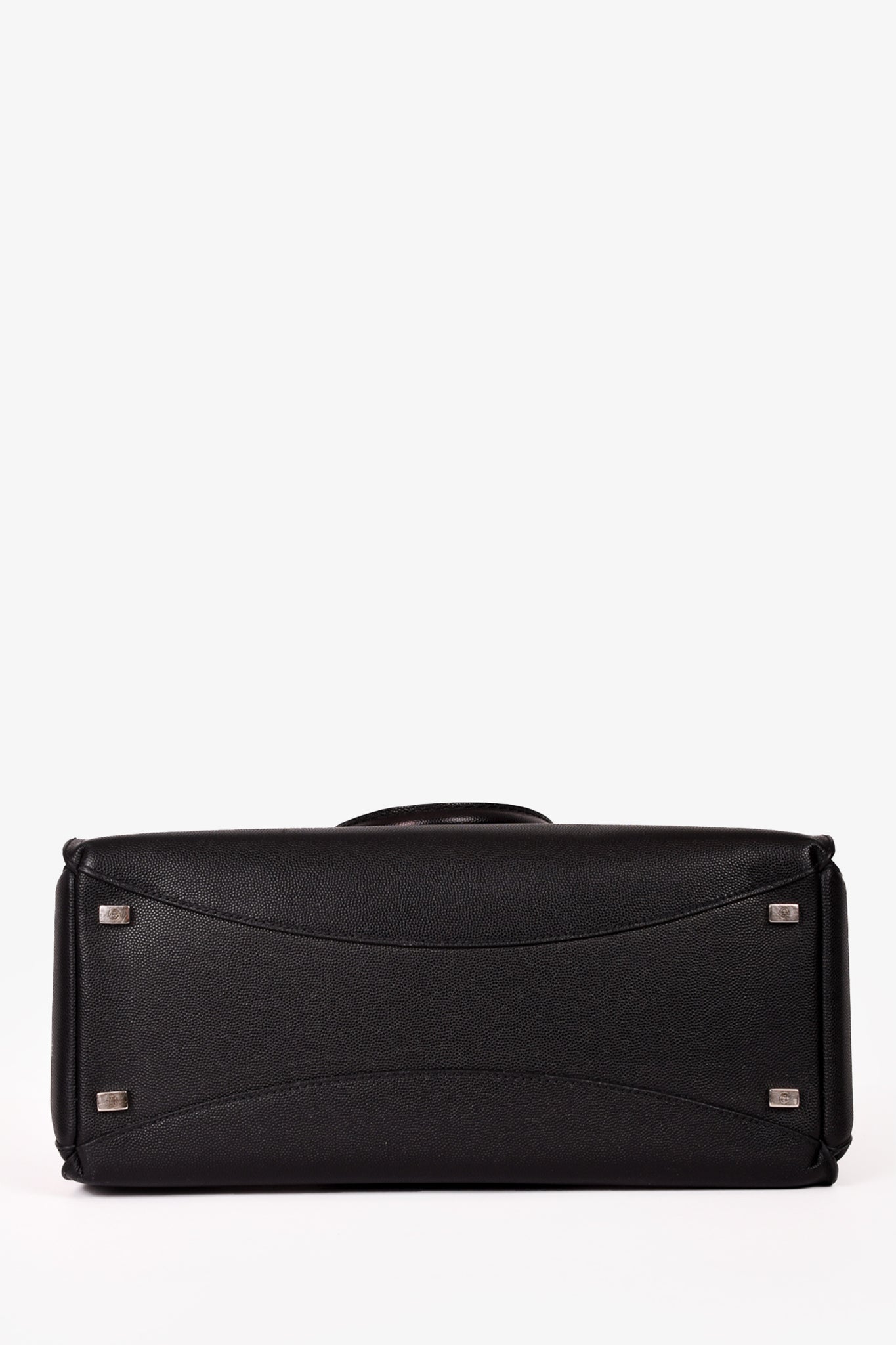 The Row Black Leather Classic 5 Tote with Strap