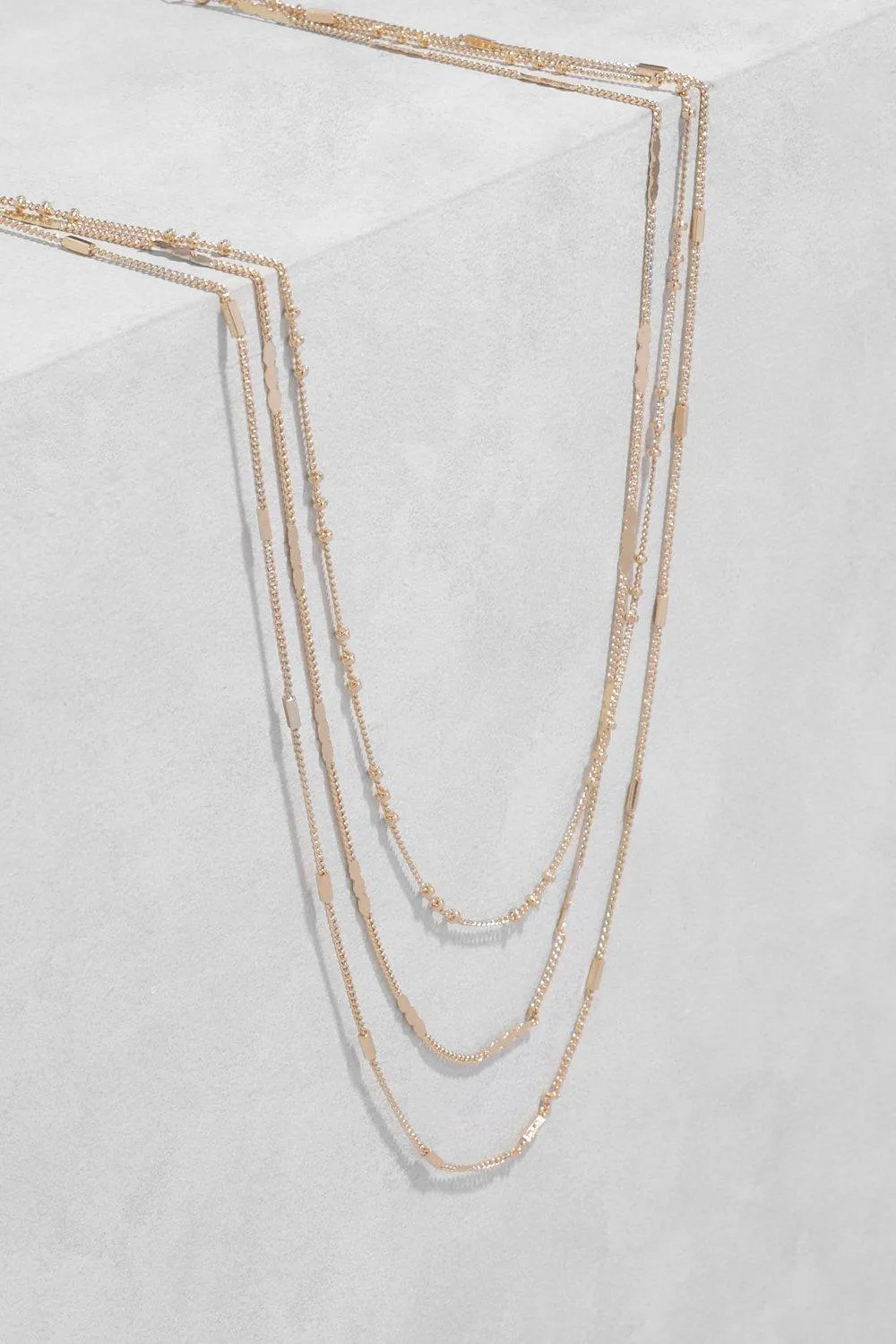 Triple Layering Chainlink Necklace