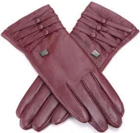 Trippled Button Leather Gloves