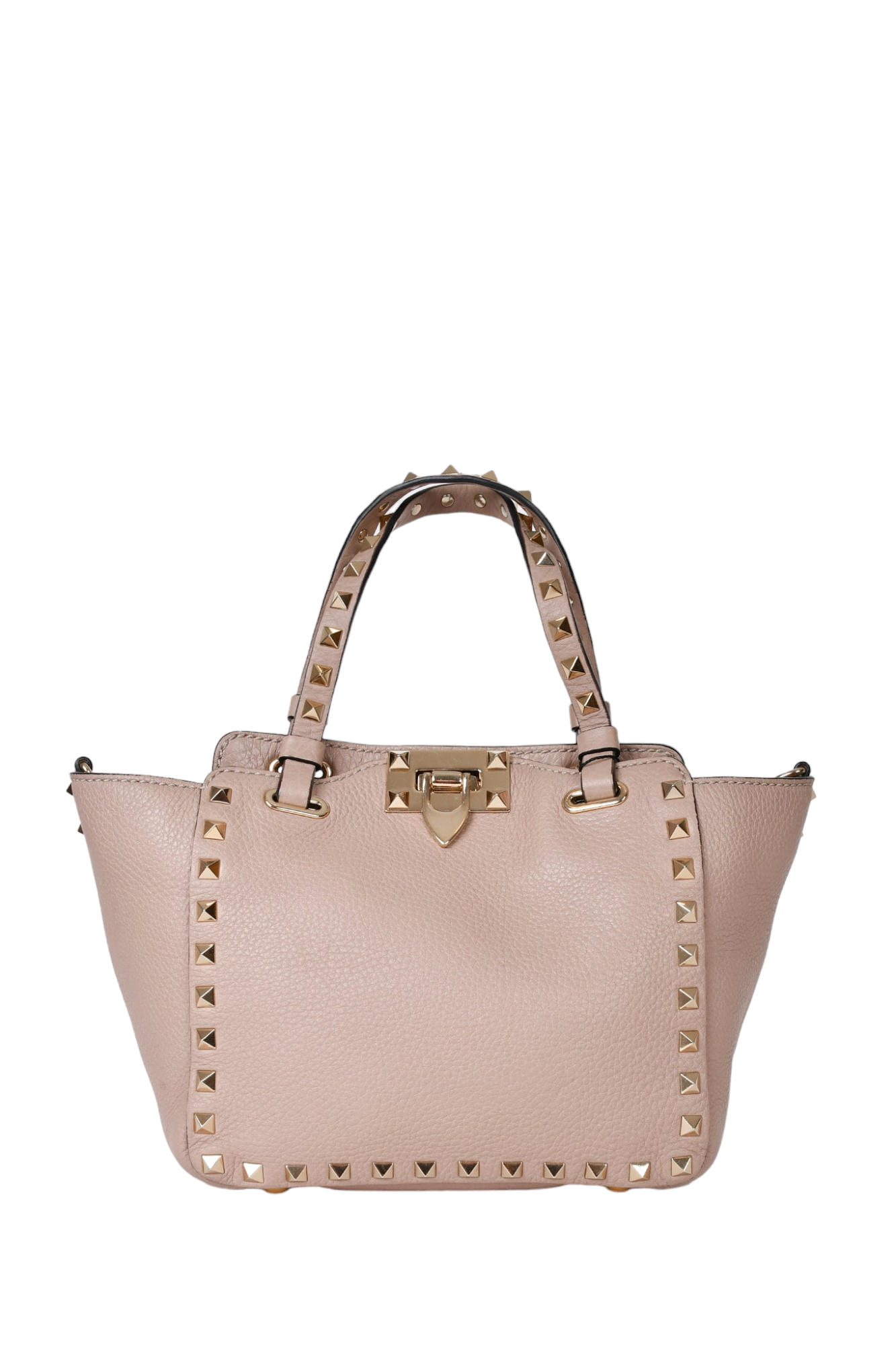 Valentino Pink Leather Mini Rockstud Tote with Strap