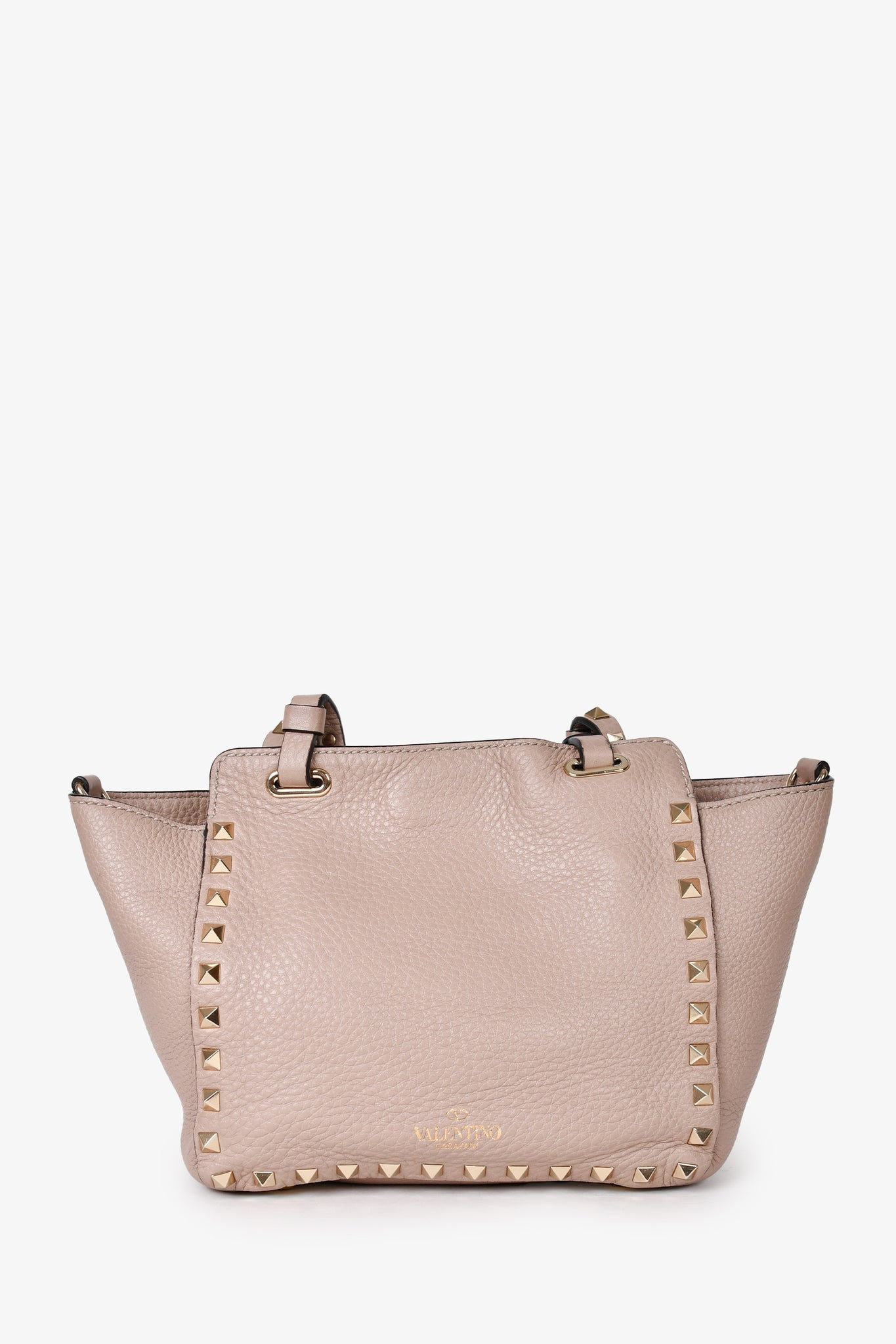 Valentino Pink Leather Mini Rockstud Tote with Strap