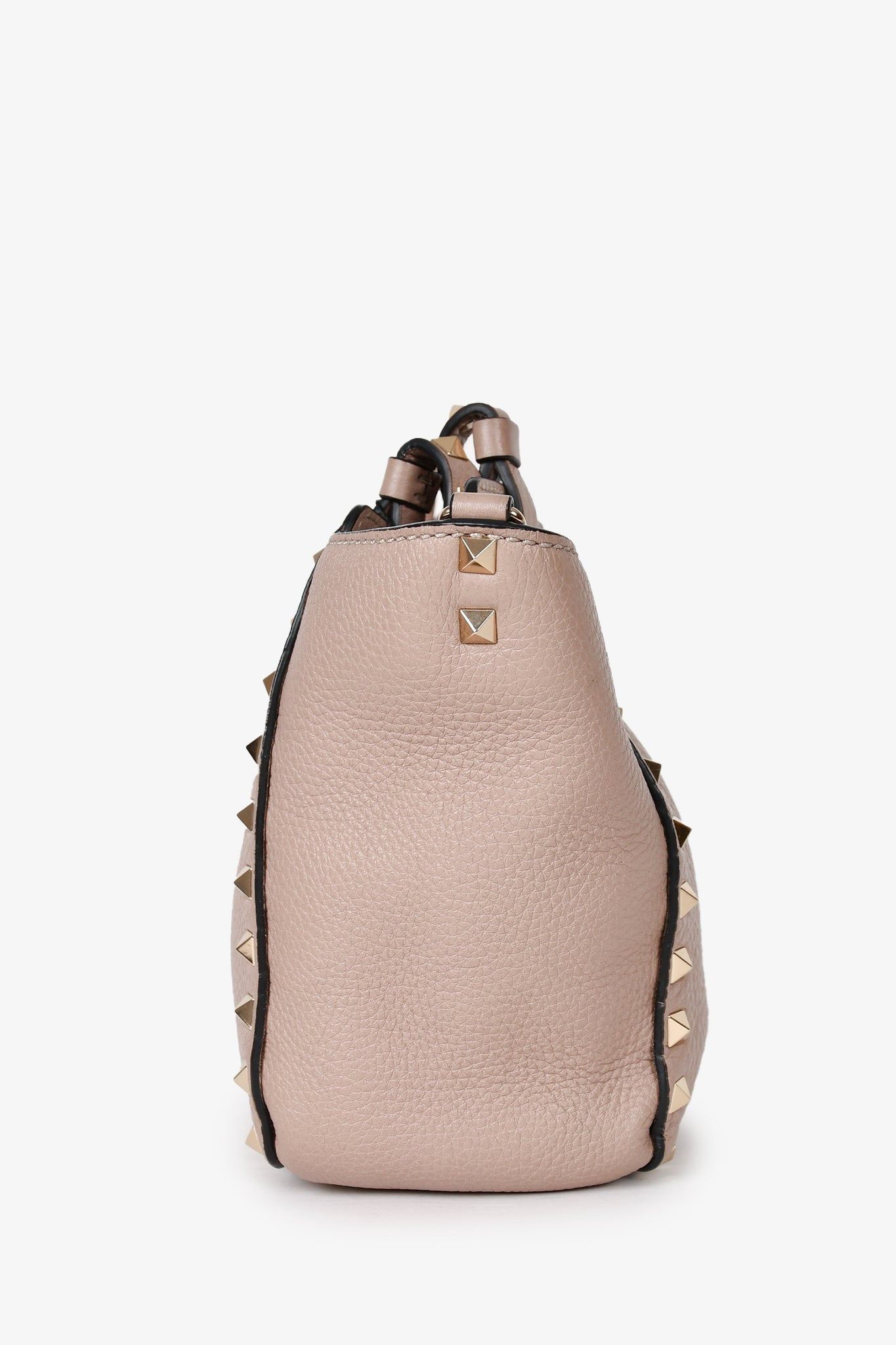 Valentino Pink Leather Mini Rockstud Tote with Strap