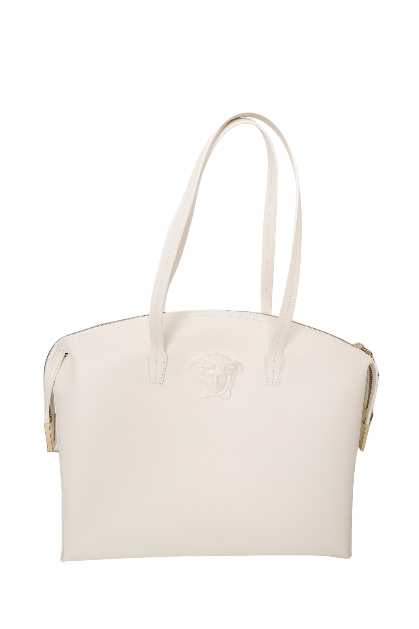 Versace White Leather Medusa Tote Bag