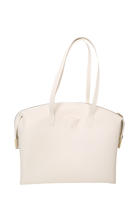 Versace White Leather Medusa Tote Bag