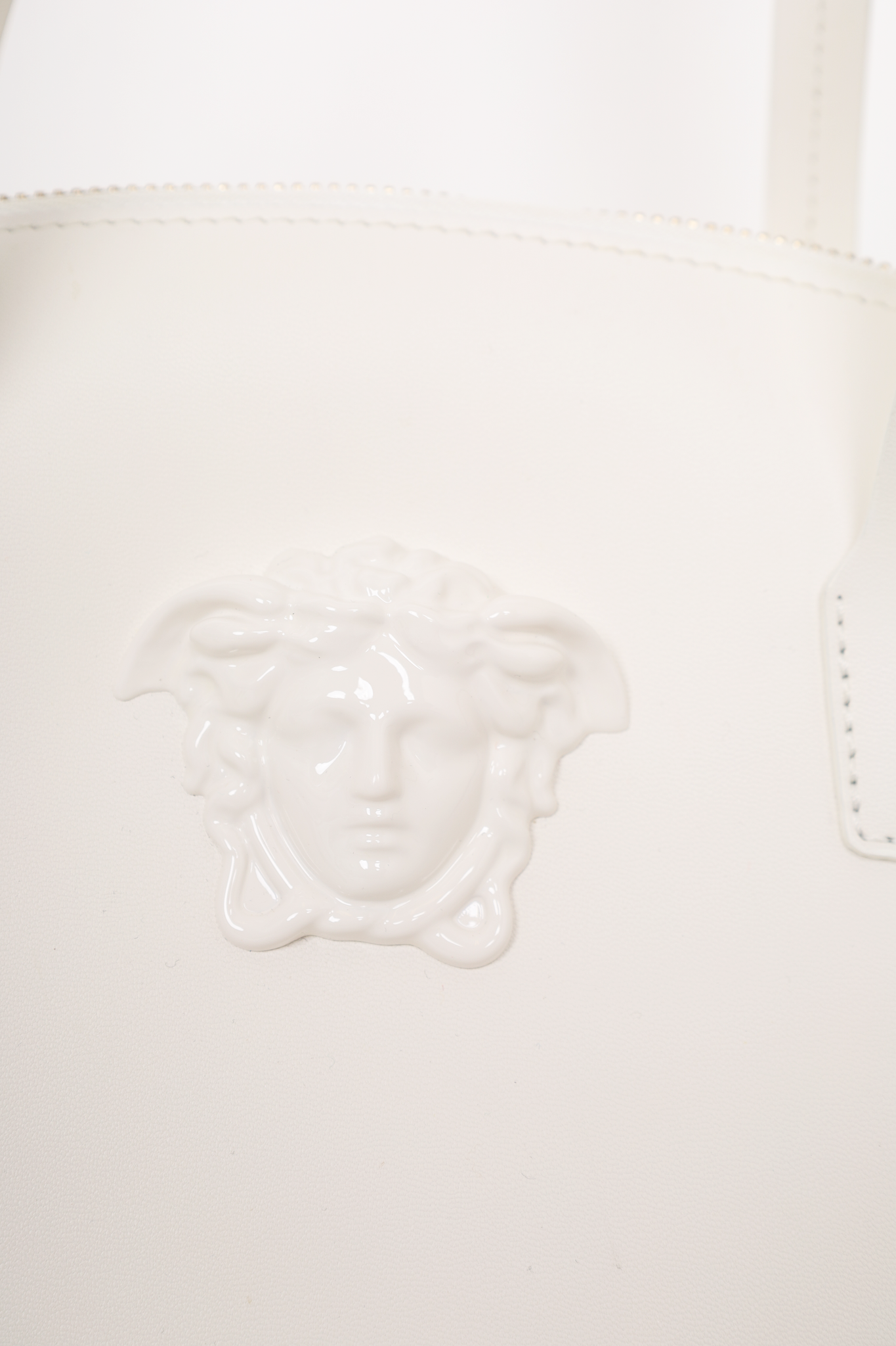 Versace White Leather Medusa Tote Bag