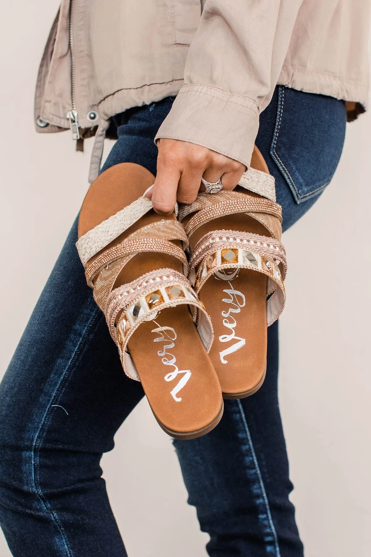 Very G Nessa Sandals- Rose Gold