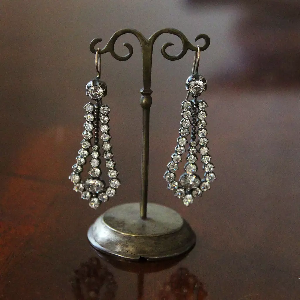 Vintage Georgian Style Paste Drop Earrings