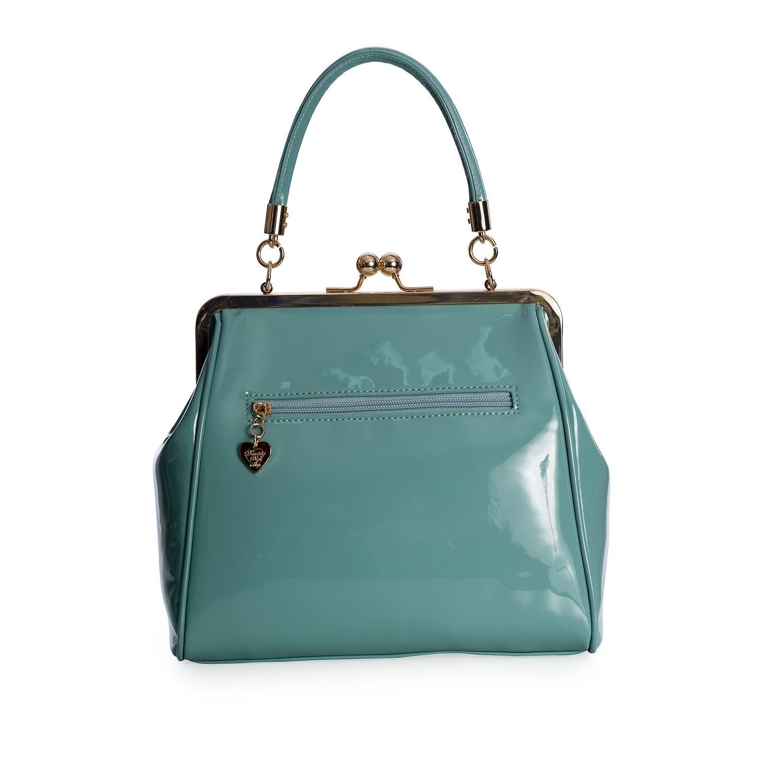 Vintage Turquoise Retro Patent Handbag