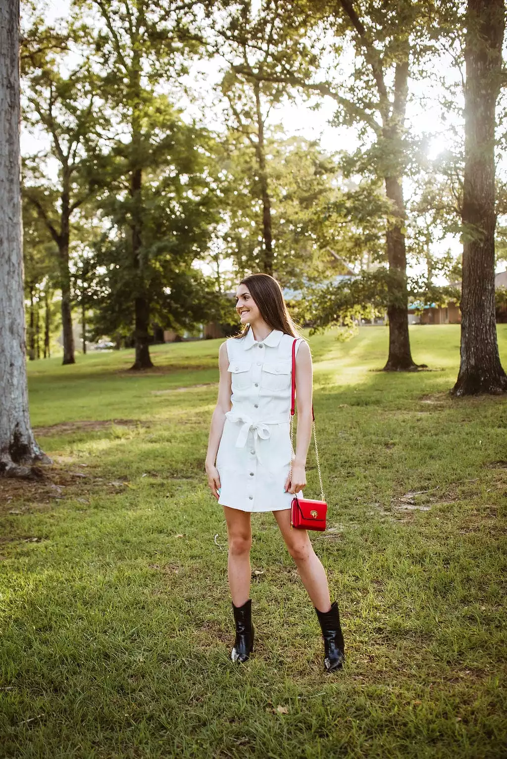 White Denim Nashville Bride Mini Dress