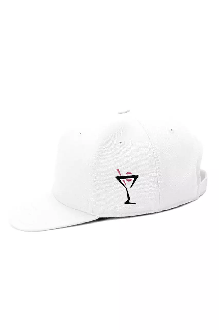 White TINI Snapback Hat Hot Pink