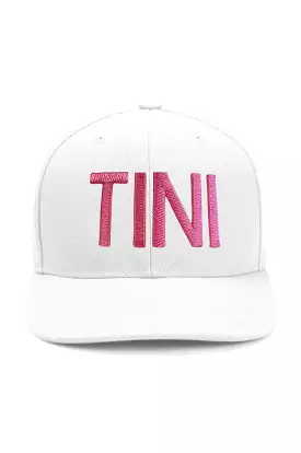 White TINI Snapback Hat Hot Pink