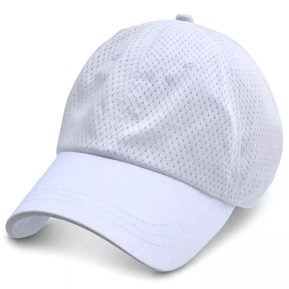 White Wicking Soft Mesh - Unstructured Baseball Cap