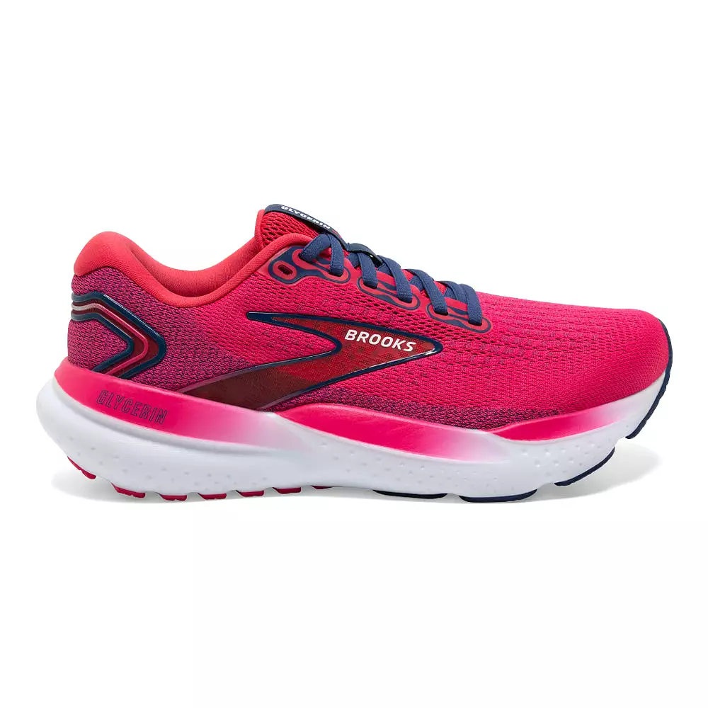 Women's Brooks Glycerin 21, Raspberry/Estate Blue, 8.5 B Medium