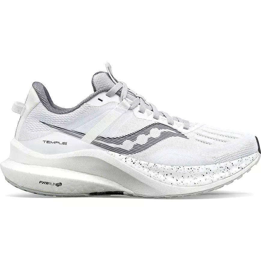 Women's Saucony Tempus, White/Black, 6.5 B Medium