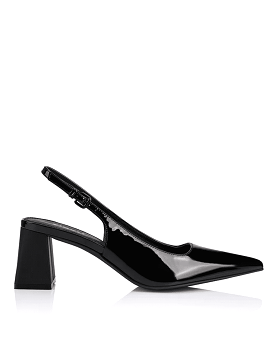 Yarra Pointed Toe Slingbacks - Black Patent